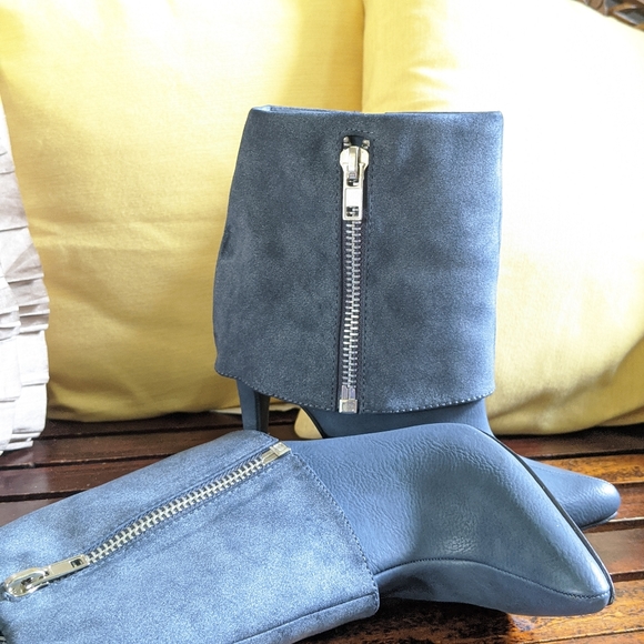 Michael Antonio Deep Blue Gray Madeira Bootie Heel - Picture 3 of 12